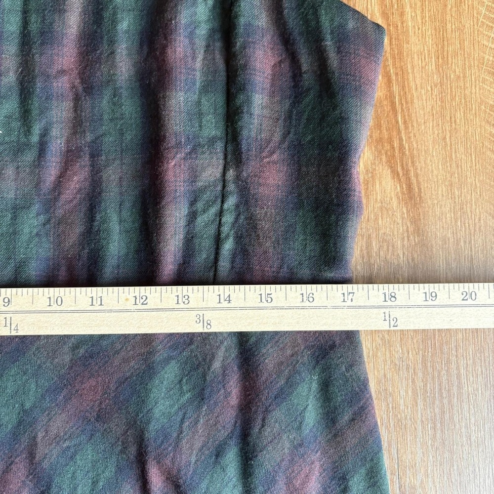 VTG Laura Ashley Christmas Holiday Dress Plaid Tartan Wool Cottage Academia Prep - Picture 8 of 8